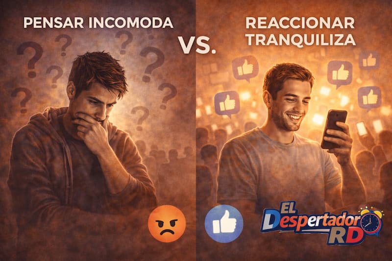 Pensar incomoda vs reaccionar en redes tranquiliza