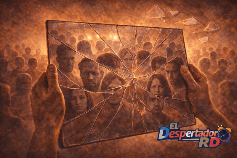 reflejos fragmentados de la multitud